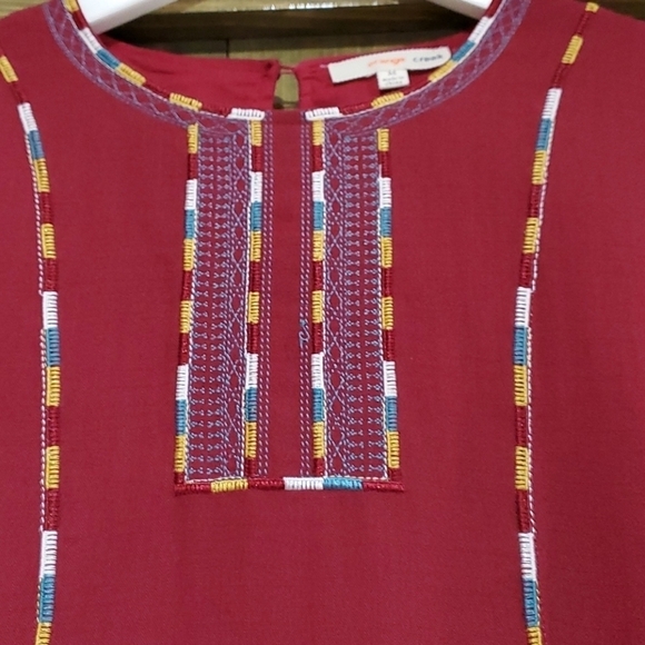 ORANGE CREEK MODEST MAROON WINE LONG DRESS COTTAGECORE SIZE MEDIUM EUC FLOWY - Picture 6 of 11